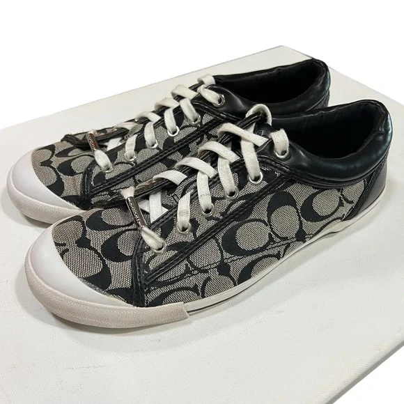 COACH Francesca Monogram Sneaker Black Y2K Size 9 - Picture 3 of 11